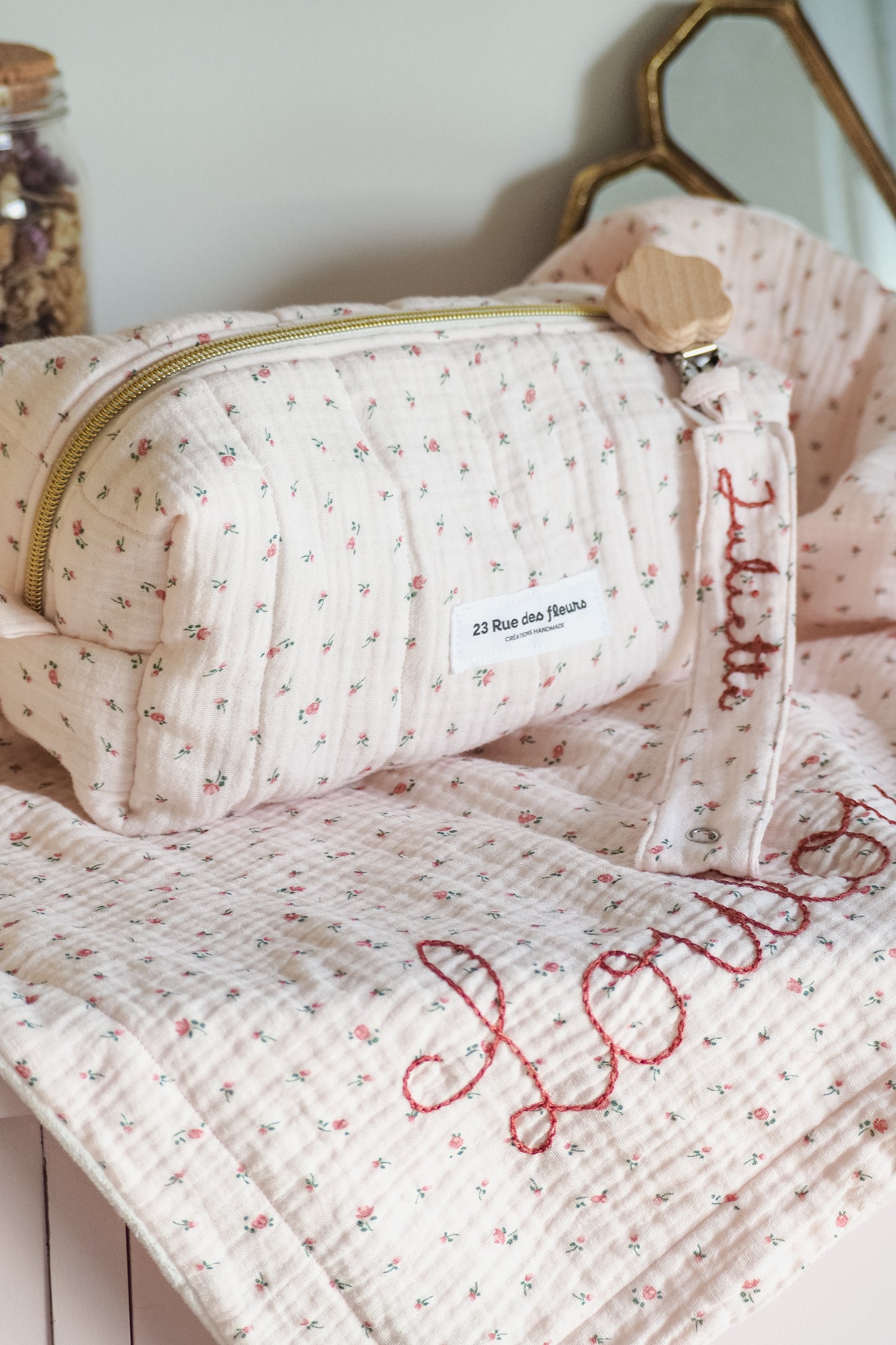 Trousse Baby pink roses