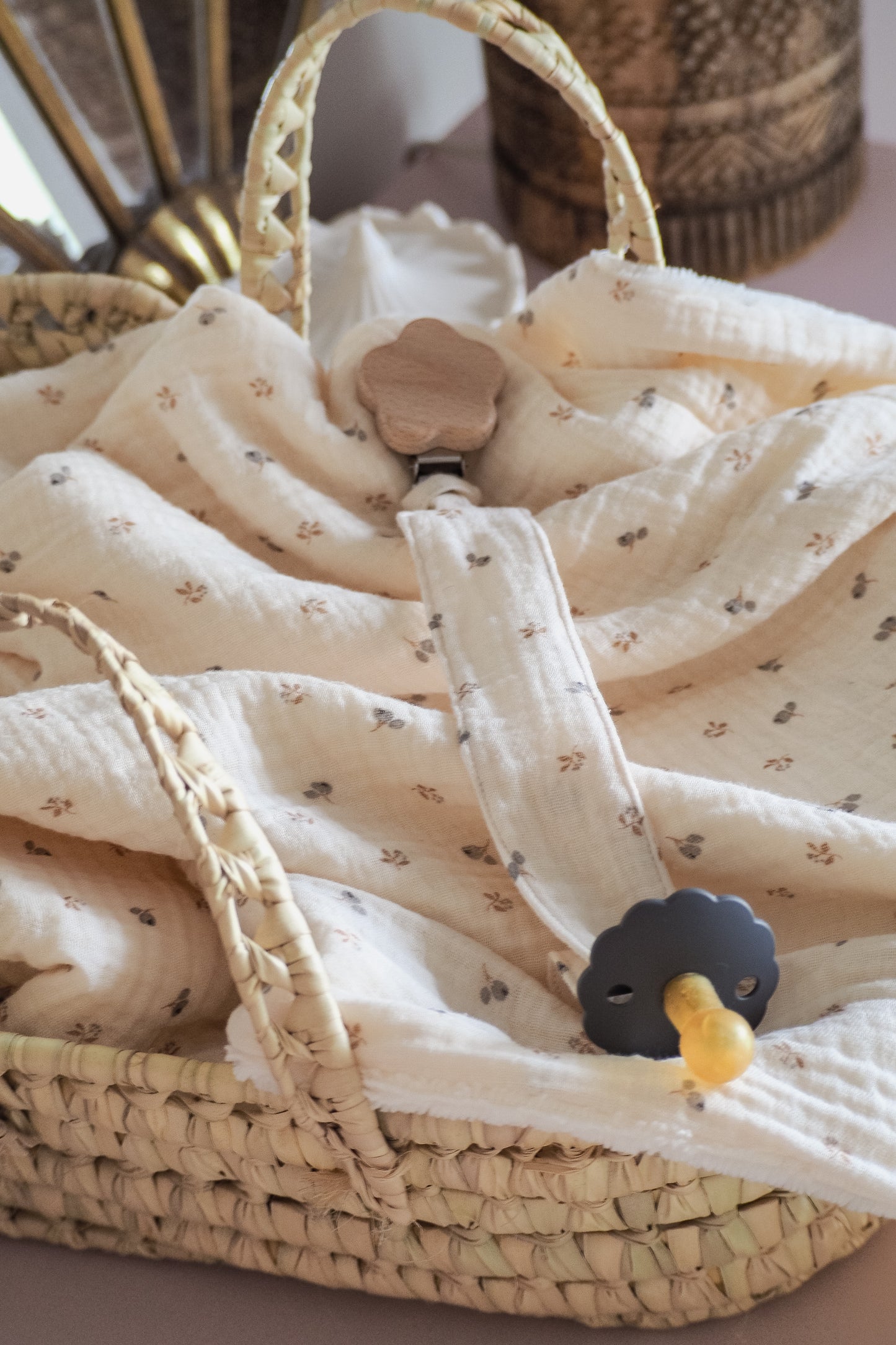 Attache tétine personnalisable - Olive