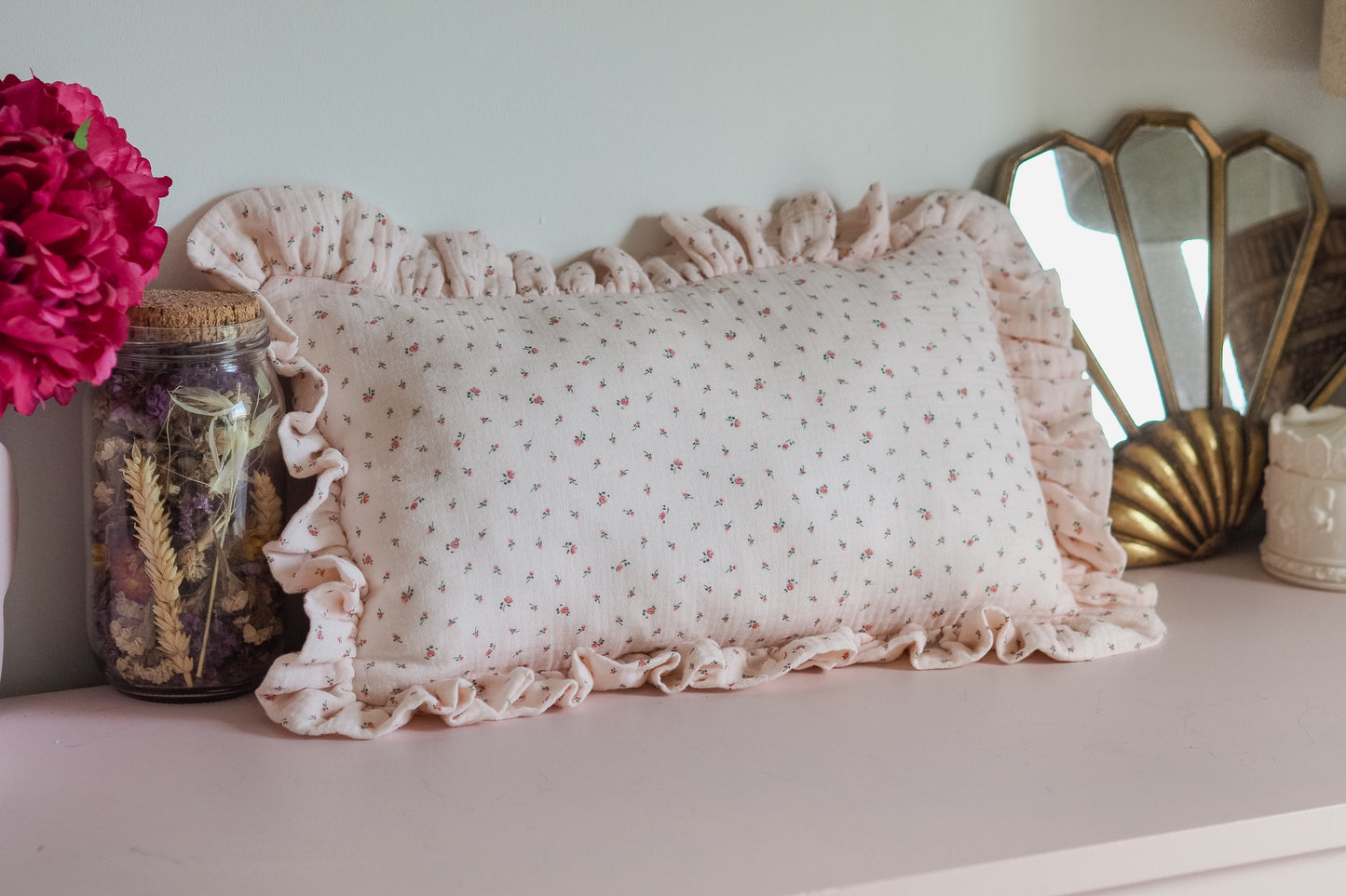 Coussin Baby pink roses