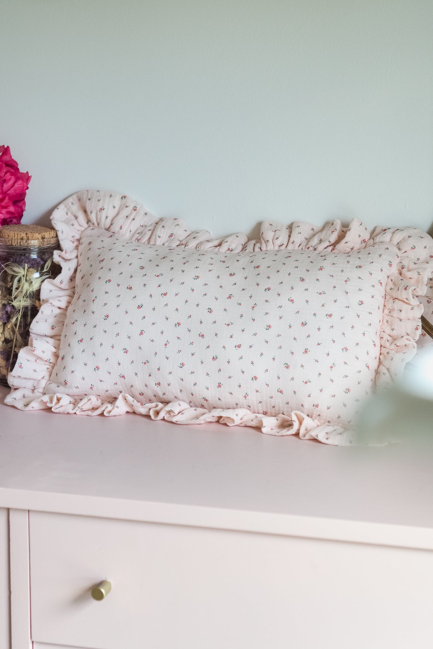 Coussin Baby pink roses
