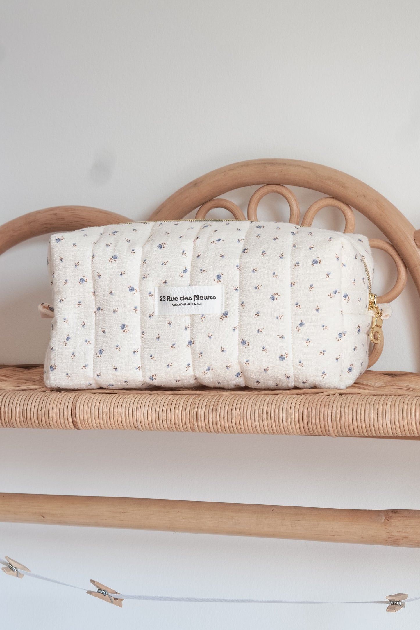 Trousse baby blue flower