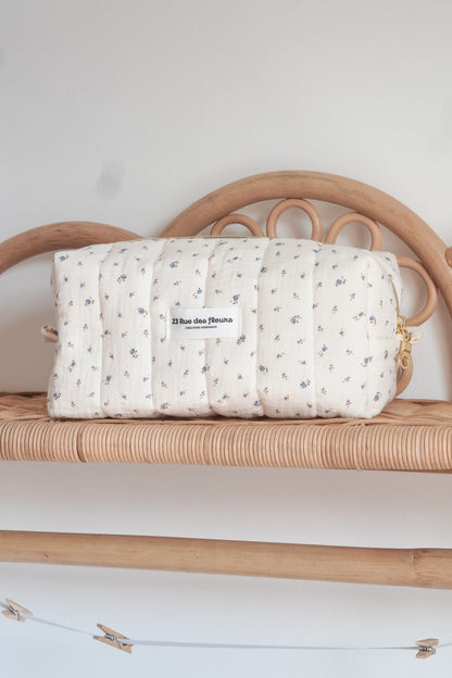 Trousse baby blue flower