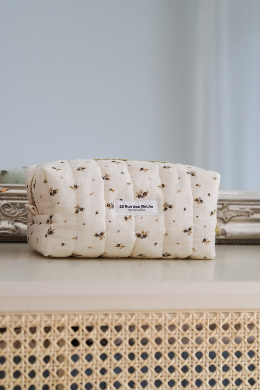 Trousse Small Black Flowers