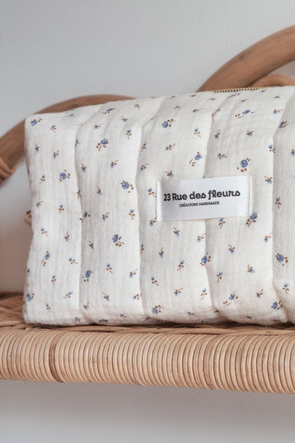 Trousse baby blue flower