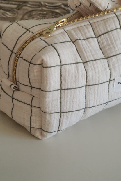 Trousse Carreaux Sauge
