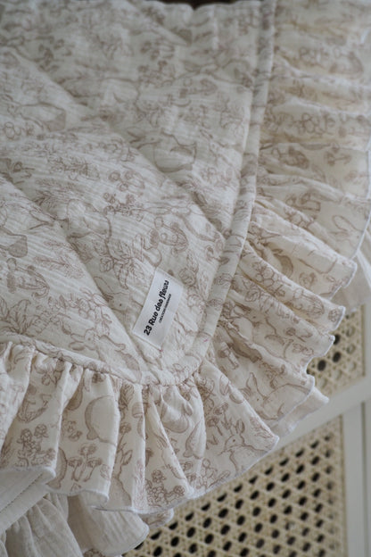 Couverture Bébé à Volants Autumn Forest beige