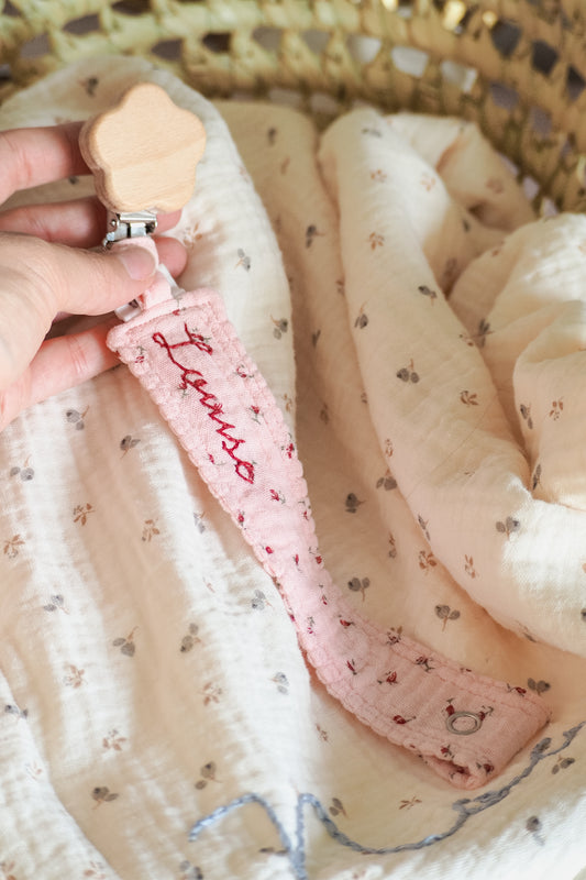 Attache tétine - Extra pink roses