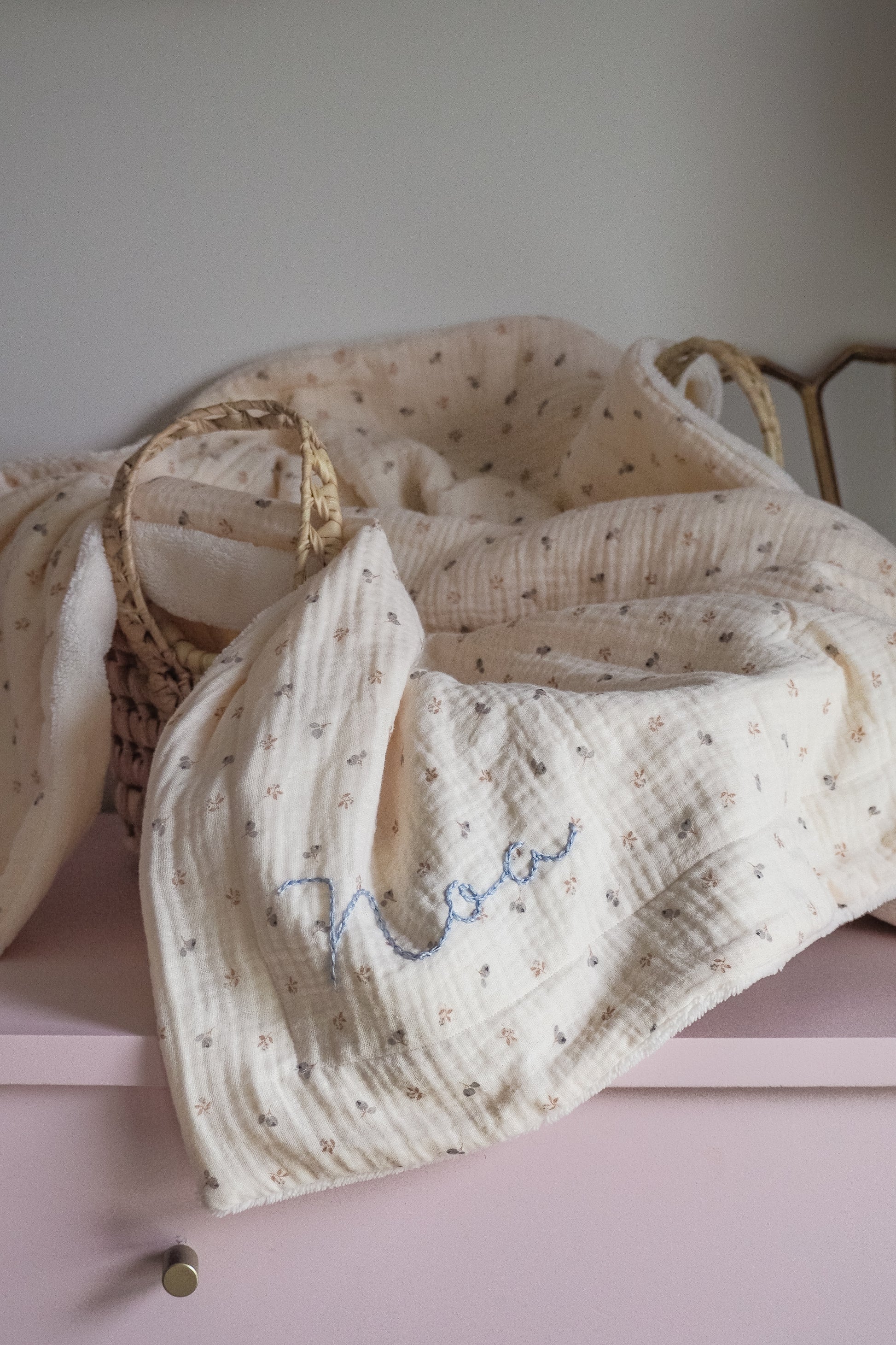 Jolies couvertures bébé en éponge bambou et gaze de coton