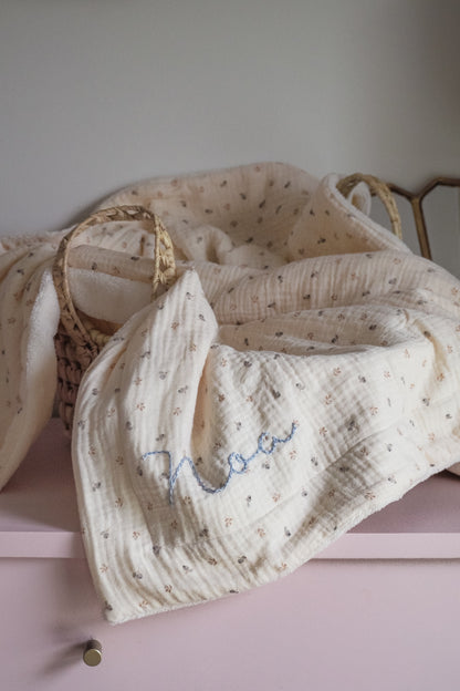 Jolies couvertures bébé en éponge bambou et gaze de coton