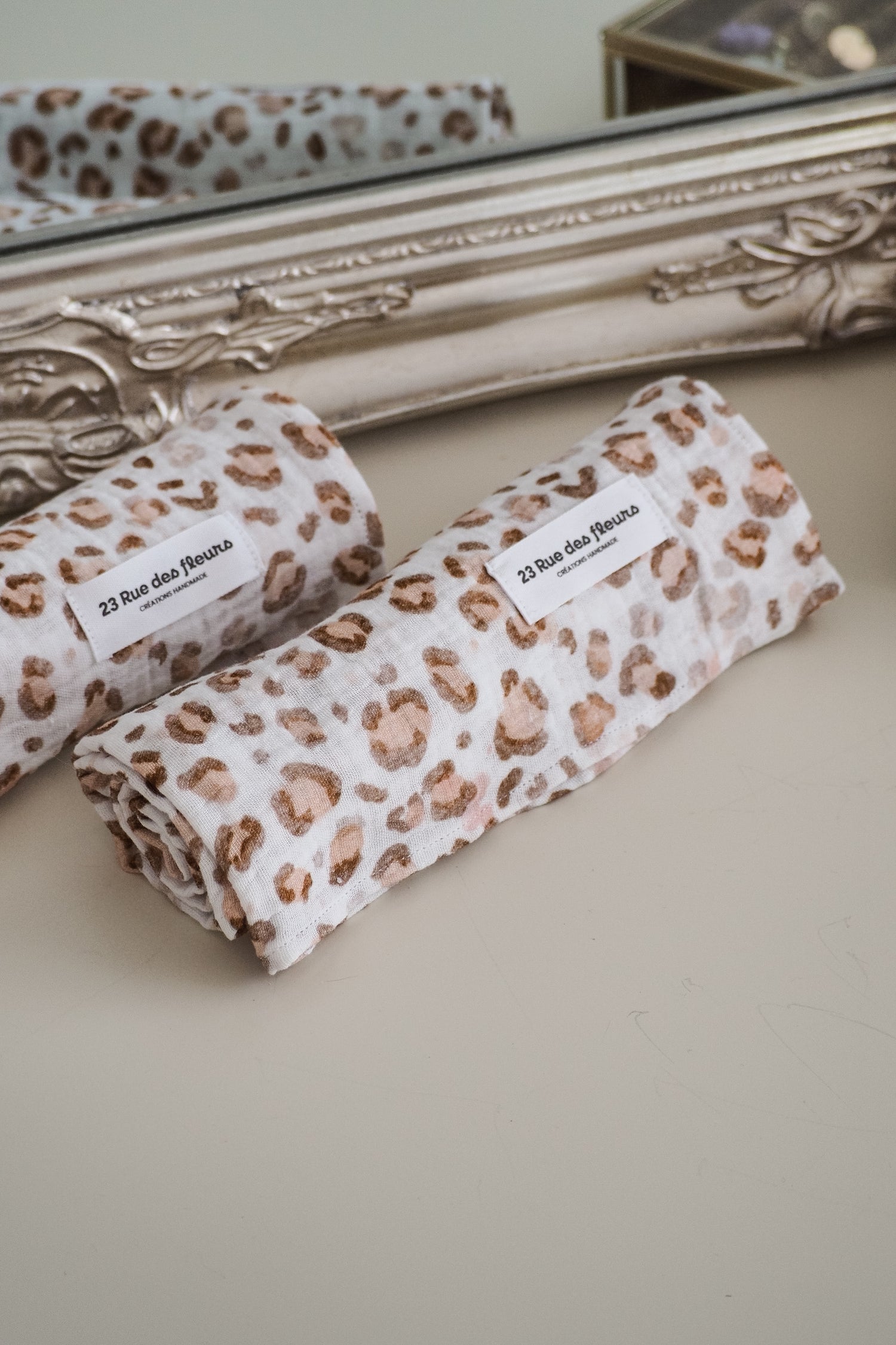 lange en gaze de coton motif léopard