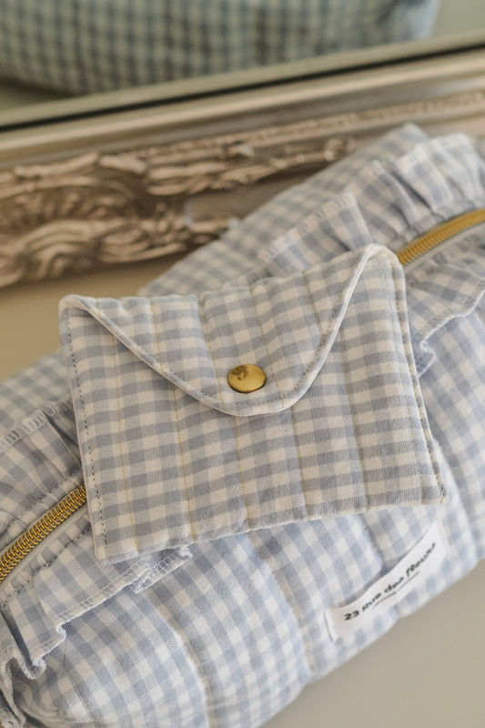 Pochette enveloppe vichy Baby Blue
