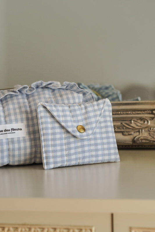 Pochette enveloppe vichy Baby Blue