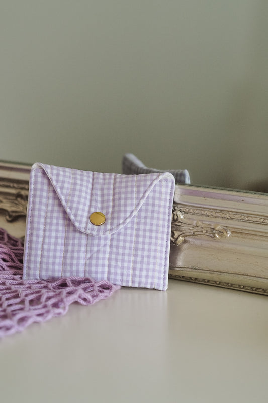Pochette enveloppe vichy Lila