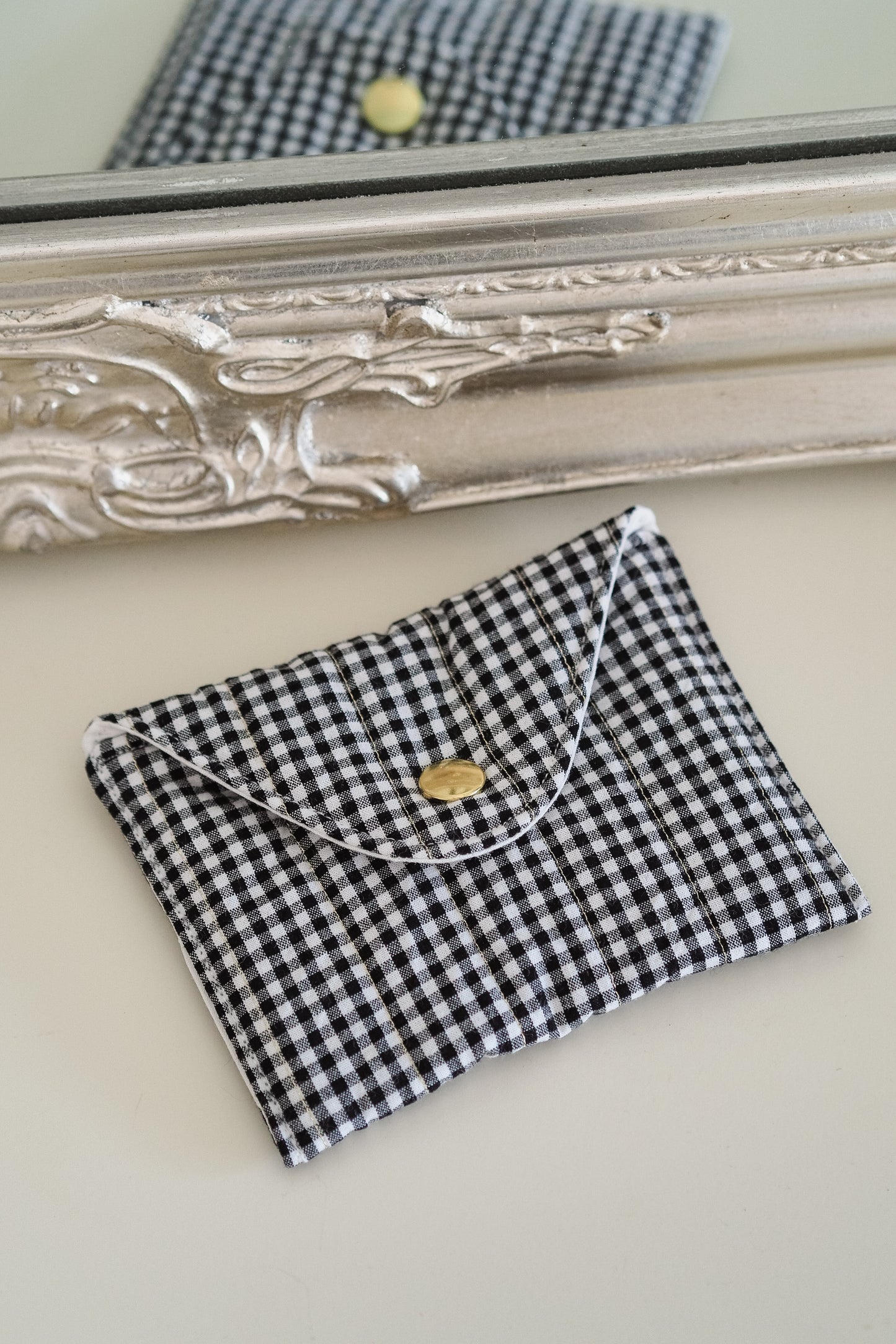Pochette enveloppe vichy Noire