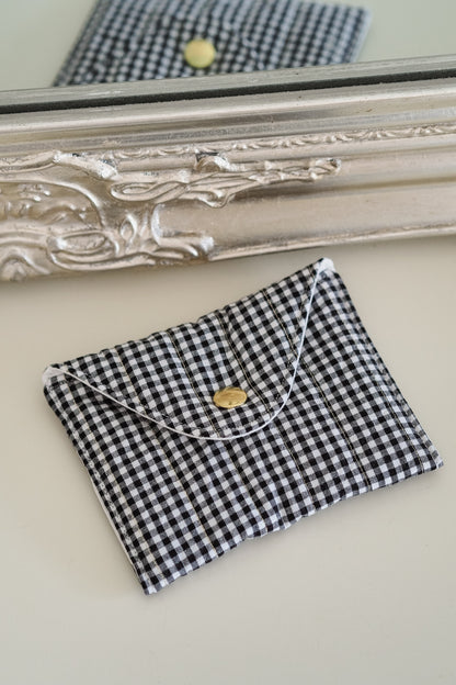 Pochette enveloppe vichy Noire