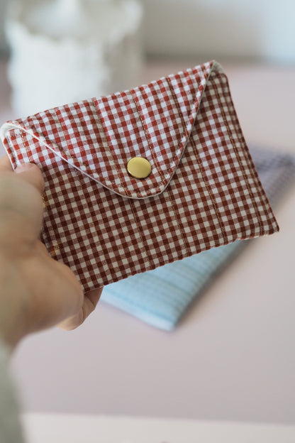 Pochette enveloppe vichy Terracotta