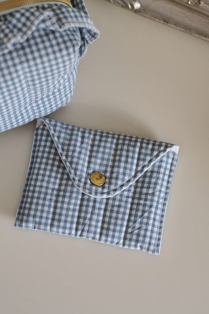 Pochette enveloppe vichy Turquoise