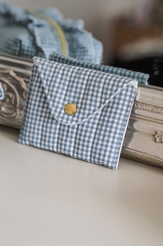 Pochette enveloppe vichy Turquoise