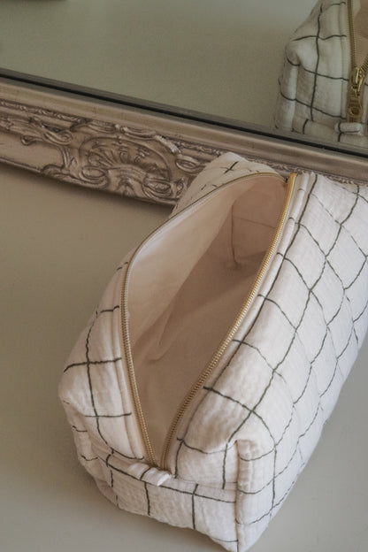 Trousse Carreaux Sauge