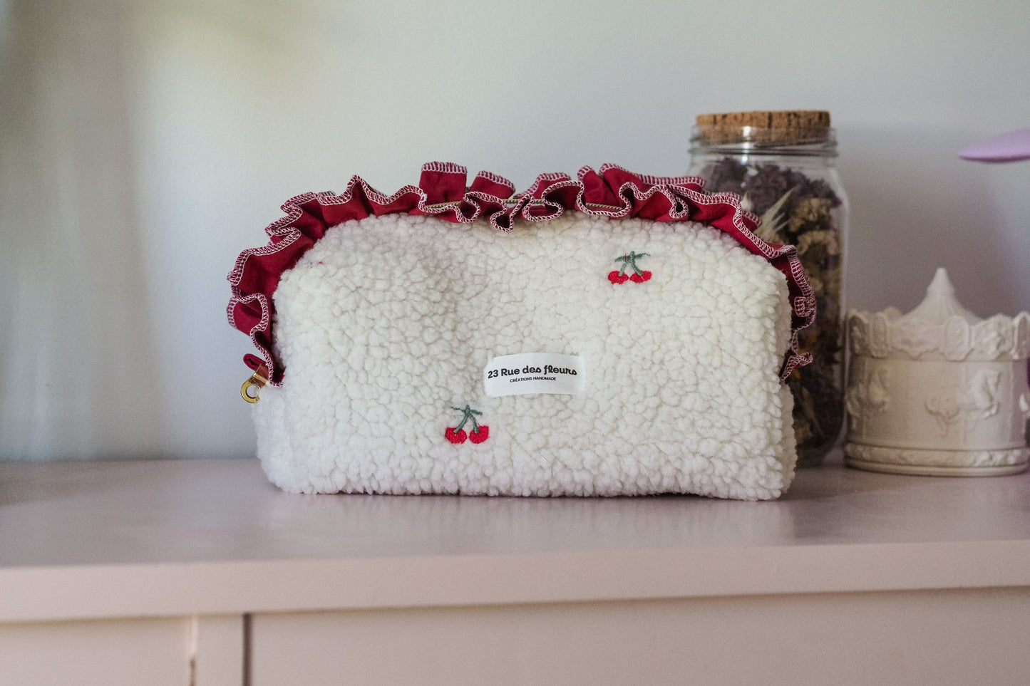 Trousse nuage de cerise avec volant