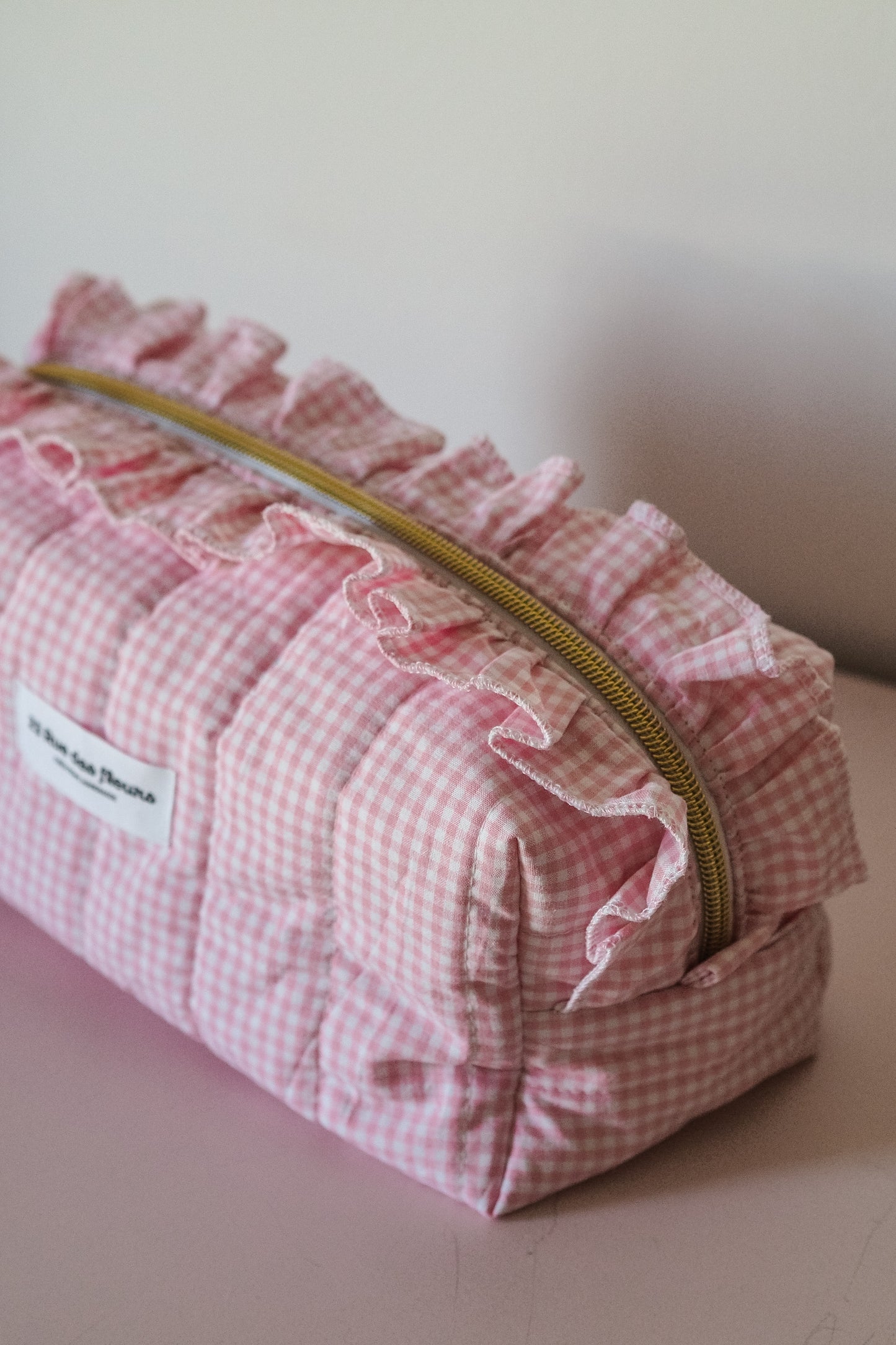 Trousse vichy rose
