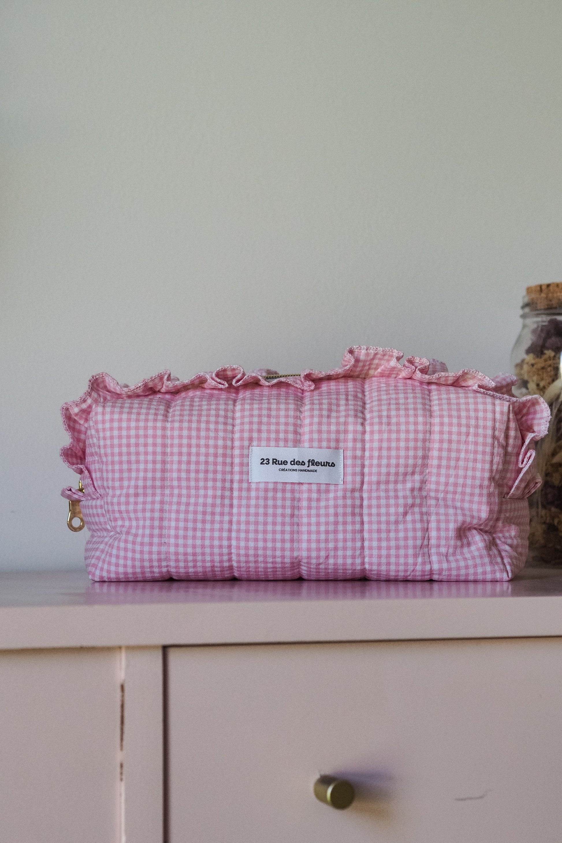 Trousse vichy rose
