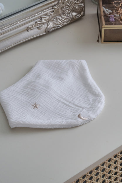bavoir bandana moon dust gaze de coton