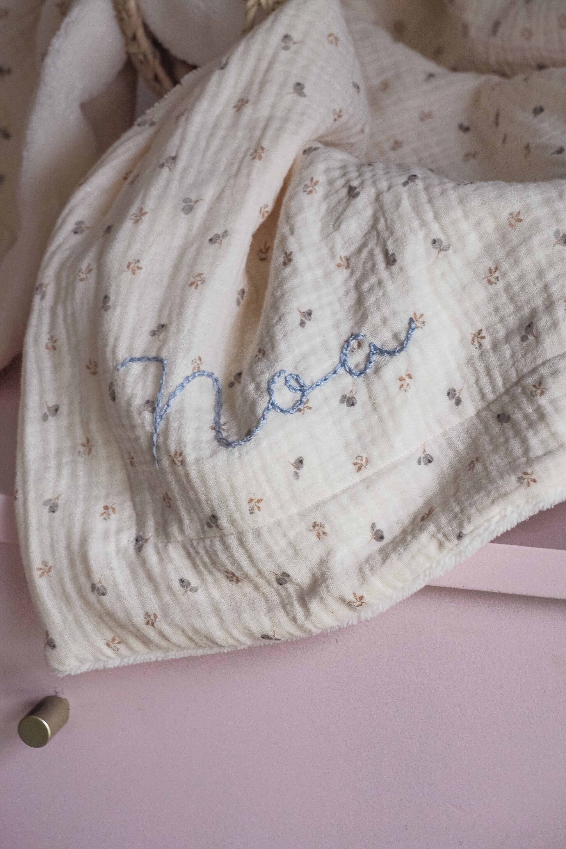 jolie couverture en eponge bambou et gaze de coton