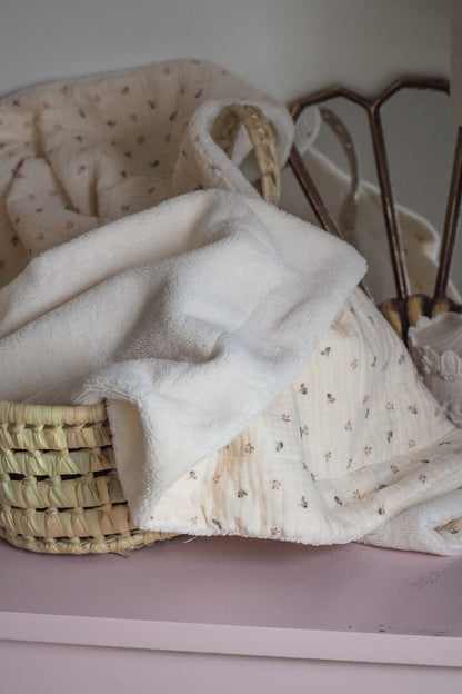 jolie couverture en eponge bambou et gaze de coton