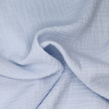 double-gaze-de-coton-bio-unie-bleu bebe -poudre