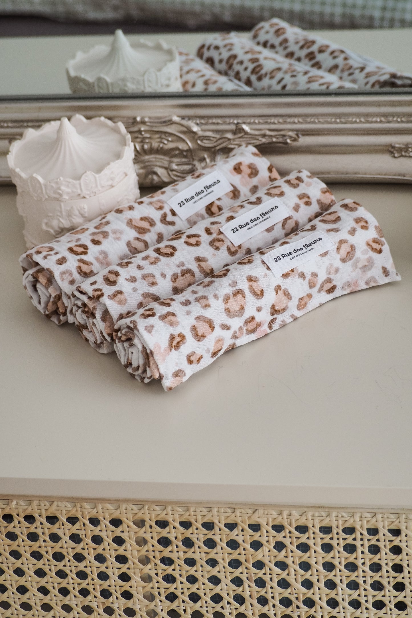 lange en gaze de coton motif léopard