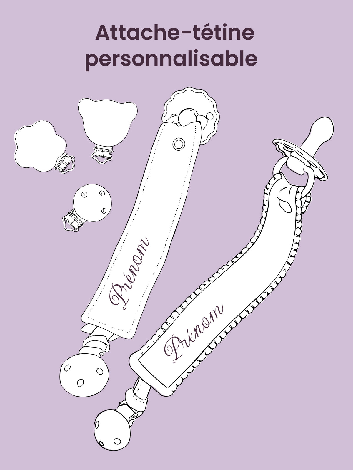 Attache tétine personnalisable